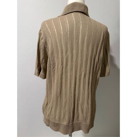 Zara cable knit ribbed polo shirt L - Picture 4 of 5